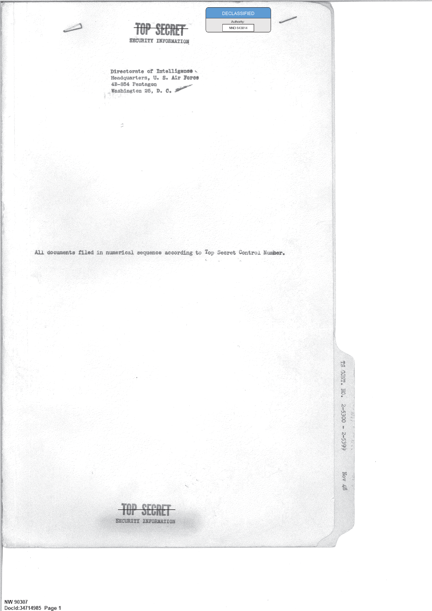 341 110448 Records Relating To The Collection And Dissemination Of Intelligence 1948 1955 Ts Cont No.2 2 5300 2 5399