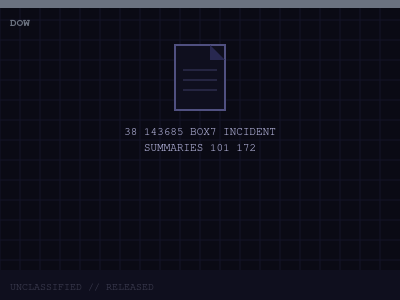 38 143685 Box7 Incident Summaries 101 172