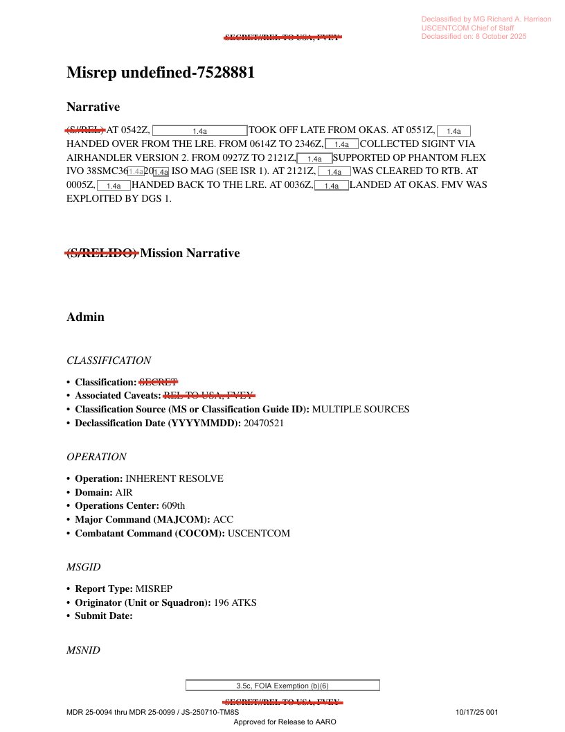 Dow Uap D12 Mission Report Iraq May 2022
