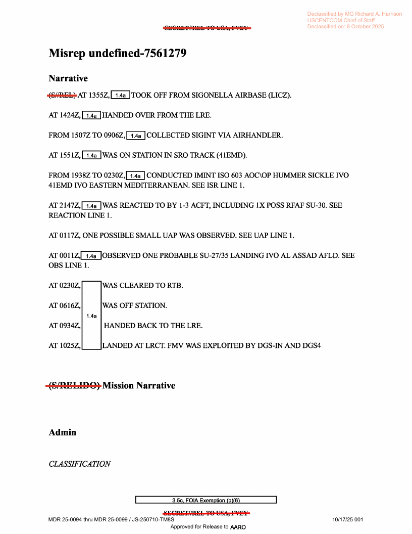 Dow Uap D14 Mission Report Iraq May 2022