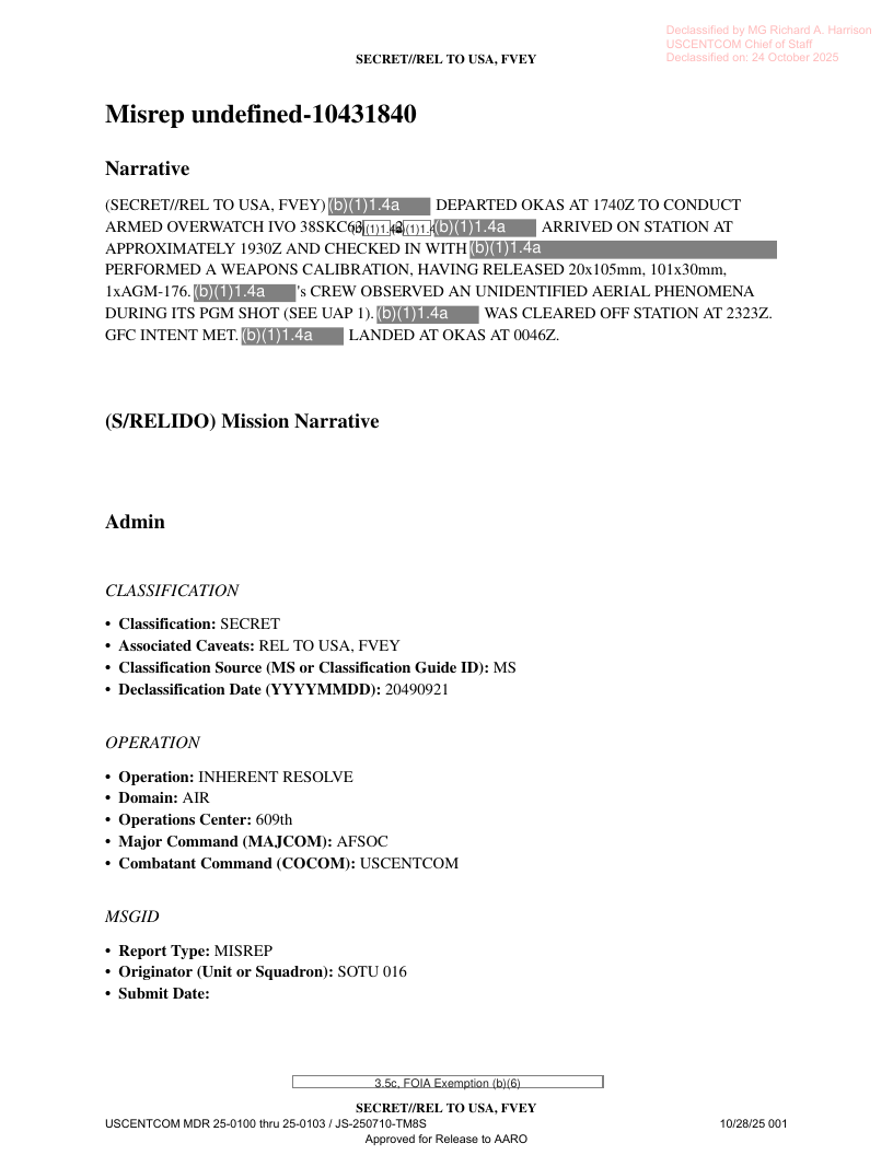 Dow Uap D28 Mission Report East China Sea 2024