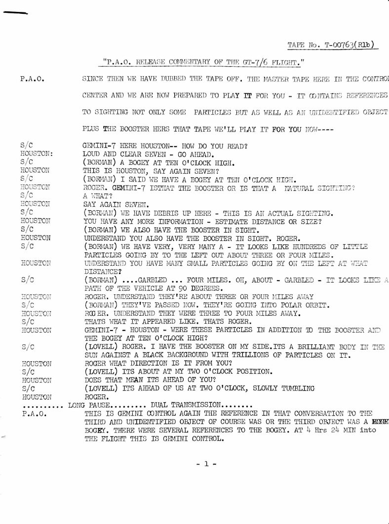 Nasa Uap D3 Gemini 7 Transcript 1965